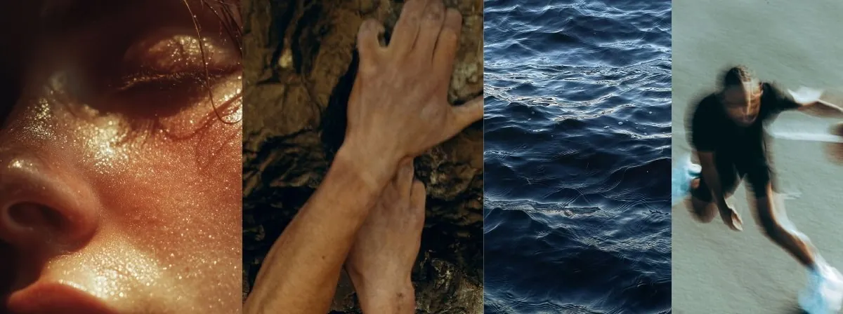 Moodboard des Explorateurs : peau au soleil, mouvement, océan, course