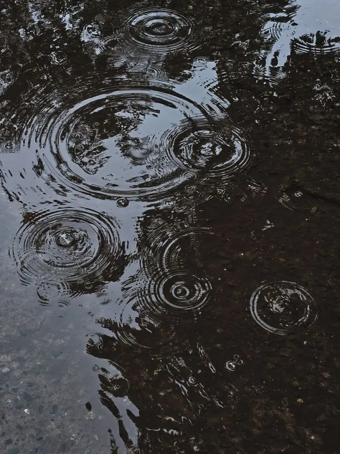 Souvenir, pluie sur le bitume